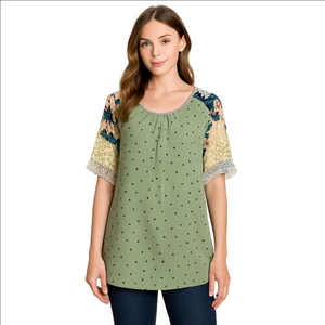 Boutique boho multiprint womens blouse tunic XL